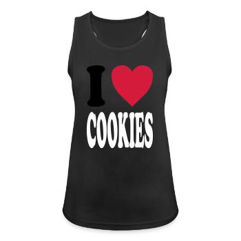 I love COOKIES (Farben anpassbar!) - Frauen Tank Top atmungsaktiv - Schwarz - Vorne - Zoe (177cm)