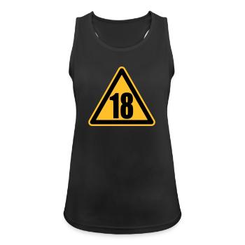 Achtung 18 - Frauen Tank Top atmungsaktiv - Schwarz - Vorne - Zoe (177cm)