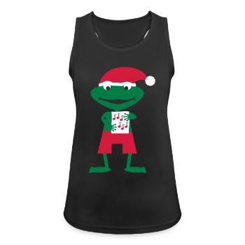 Christmas Frog - Women's Breathable Tank Top - black - Front - Zoe (177cm)