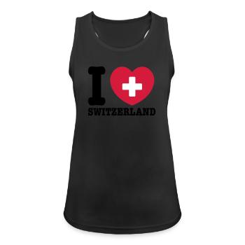 switzerland - Women's Breathable Tank Top - black - Front - Zoe (177cm)