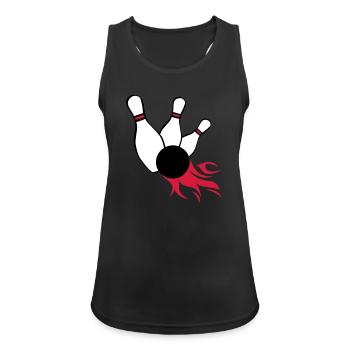 kegeln bowling - Frauen Tank Top atmungsaktiv - Schwarz - Vorne - Zoe (177cm)