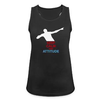 Silhouette calme et attitude - Débardeur respirant Femme - noir - Devant - Zoe (177cm)