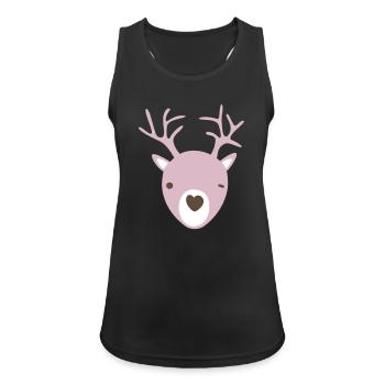 Rudolph Antlers Heart Nose Scandinavian Kids Cool - Women's Breathable Tank Top - black - Front - Zoe (177cm)