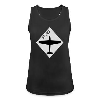 Bf 109 | Me 109 fighter plane - Women's Breathable Tank Top - black - Front - Zoe (177cm)
