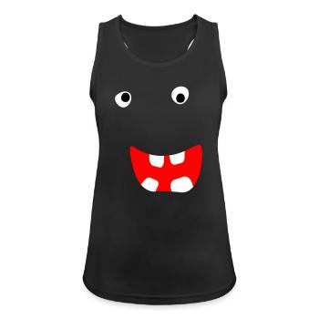 Monster Halloween Comic Creepy Face Cool Face - Women's Breathable Tank Top - black - Front - Zoe (177cm)