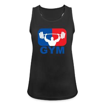 GYM Bodybuilding Gewicht - Frauen Tank Top atmungsaktiv - Schwarz - Vorne - Zoe (177cm)