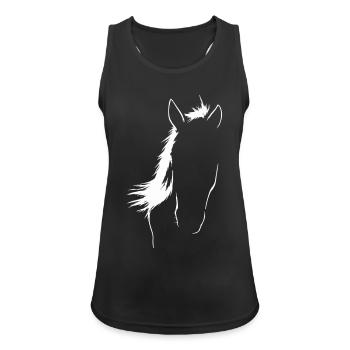 Art de la silhouette de cheval élégant - Débardeur respirant Femme - noir - Devant - Zoe (177cm)