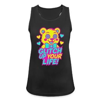 Glitch Up your Life! Motif 2 - Women's Breathable Tank Top - black - Front - Zoe (177cm)