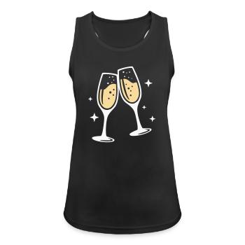 Sektglas Prosecco Sekt Alkohol Prost - Women's Breathable Tank Top - black - Front - Zoe (177cm)