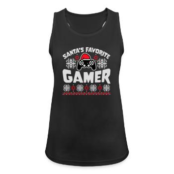 Santa's Favorite Gamer Controller Christmas Nerd - Women's Breathable Tank Top - black - Front - Zoe (177cm)