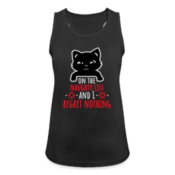 On the naughty list and regret nothing Böse Katze - Women's Breathable Tank Top - black - Front - Zoe (177cm)