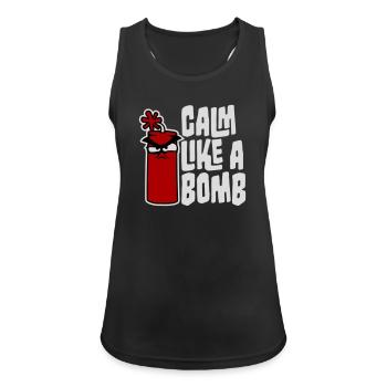 Calm Like Bomb Paradox Irony Humor Explosive Joke - Women's Breathable Tank Top - black - Front - Zoe (177cm)