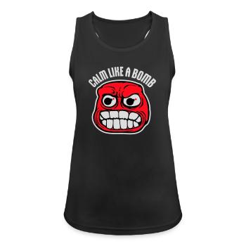 Calm Like Bomb Paradox Irony Humor Explosive Joke - Women's Breathable Tank Top - black - Front - Zoe (177cm)