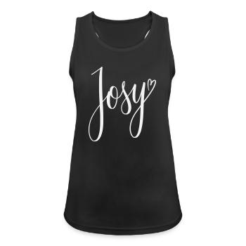 Josy Script Conception de cœurs - Débardeur respirant Femme - noir - Devant - Zoe (177cm)