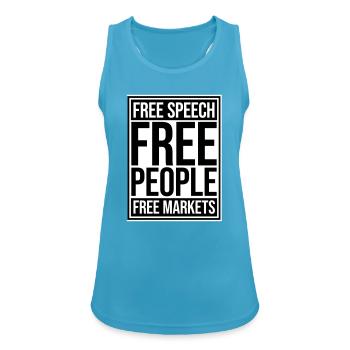 Marché de la liberté d’expression Peuple Libertarian Freedom Logo - Débardeur respirant Femme - bleu saphir - Devant - Zoe (177cm)