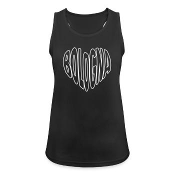 Bologna Herz Schriftzug - Frauen Tank Top atmungsaktiv - Schwarz - Vorne - Zoe (177cm)