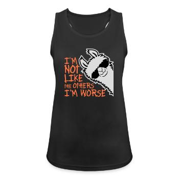 Lama Sunglasses Not Like The Others I'm Worse - Women's Breathable Tank Top - black - Front - Zoe (177cm)