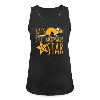 Rats Spelt Backwards Is Star Lustiger Ratte Spruch - Women's Breathable Tank Top - black - Front - Zoe (177cm)