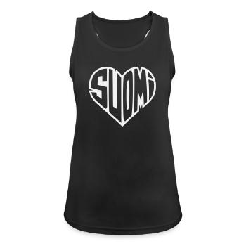 Suomi Heart Lettering - Women's Breathable Tank Top - black - Front - Zoe (177cm)