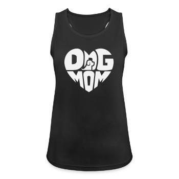 Dog mom heart with dog logo - Women's Breathable Tank Top - black - Front - Zoe (177cm)