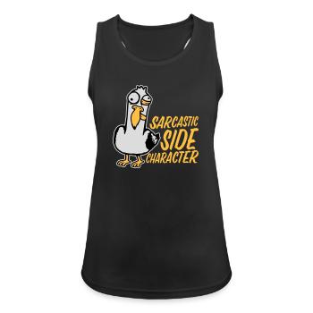 Crazy Seagull Sarcastic Side Character Funny - Women's Breathable Tank Top - black - Front - Zoe (177cm)