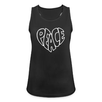 Peace Bubble Font Graphic - Women's Breathable Tank Top - black - Front - Zoe (177cm)
