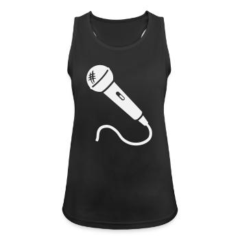 Microphone Karaoke Musician Singer Microphone Singing - Women's Breathable Tank Top - black - Front - Zoe (177cm)