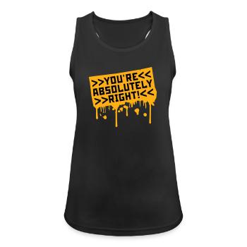 You're Absolutely Right Funny Sarcastic AI Logo - Women's Breathable Tank Top - black - Front - Zoe (177cm)