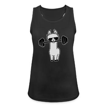 Salle de sport Cool Llama Haltérophilie avec Lunettes de Soleil - Débardeur respirant Femme - noir - Devant - Zoe (177cm)