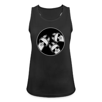 Three Cool Llamas Sunglasses Circle Badge Funny - Women's Breathable Tank Top - black - Front - Zoe (177cm)