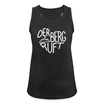 Der Berg ruft Alpenabenteuer, Designfarbe variabel - Frauen Tank Top atmungsaktiv - Schwarz - Vorne - Zoe (177cm)