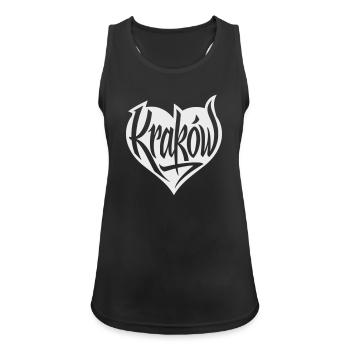 Krakau, Krakow Herz Graffiti - Frauen Tank Top atmungsaktiv - Schwarz - Vorne - Zoe (177cm)