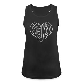 Krakau, Krakow Herz Typografie - Frauen Tank Top atmungsaktiv - Schwarz - Vorne - Zoe (177cm)