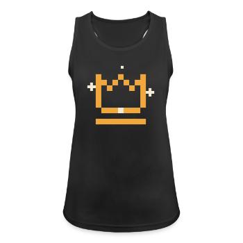 Pixel Crown - Retro Gaming Gamer Gamer Shirt - Women's Breathable Tank Top - black - Front - Zoe (177cm)