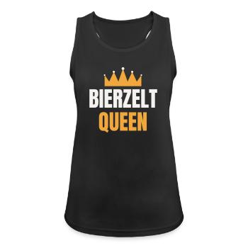 Bierzelt Queen – Volksfest Frauen Krone Spruch - Frauen Tank Top atmungsaktiv - Schwarz - Vorne - Zoe (177cm)