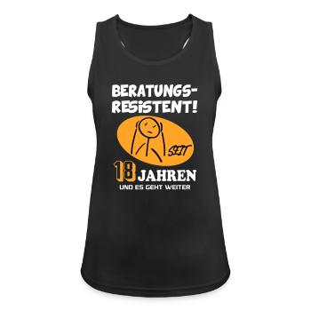 Comic Geburtstag 18 Jahre Happy Birthday - Frauen Tank Top atmungsaktiv - Schwarz - Vorne - Zoe (177cm)