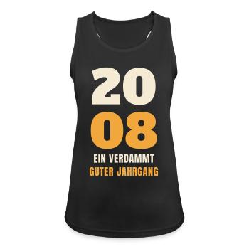 2008 Ein verdammt guter Jahrgang 18. Geburtstag - Frauen Tank Top atmungsaktiv - Schwarz - Vorne - Zoe (177cm)