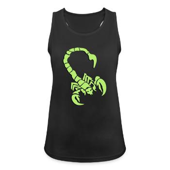 skorpion_01_3d - Frauen Tank Top atmungsaktiv - Schwarz - Vorne - Zoe (177cm)