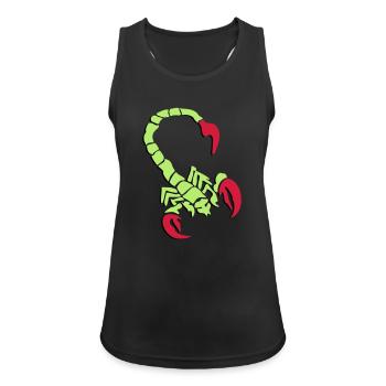 skorpion_01_3d_rot_2 - Frauen Tank Top atmungsaktiv - Schwarz - Vorne - Zoe (177cm)