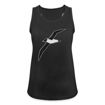 Albatros im Flug Graustufen Design - Frauen Tank Top atmungsaktiv - Schwarz - Vorne - Zoe (177cm)