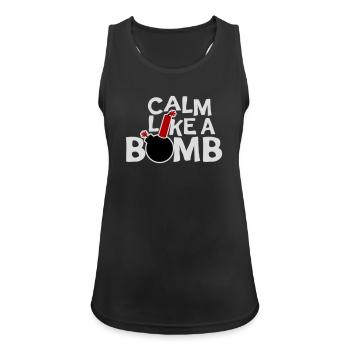 Calm Like Bomb Paradox Irony Humor Explosive Joke - Women's Breathable Tank Top - black - Front - Zoe (177cm)