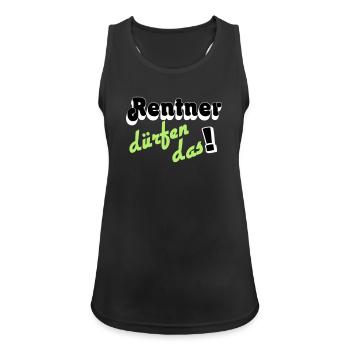 Rentner Spruch Neon Grün - Frauen Tank Top atmungsaktiv - Schwarz - Vorne - Zoe (177cm)