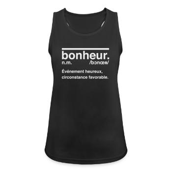 Happiness Dictionary Style Definition - Women's Breathable Tank Top - black - Front - Zoe (177cm)