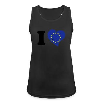 I love Europe - J'aime l'Europe - Débardeur respirant Femme - noir - Devant - Zoe (177cm)