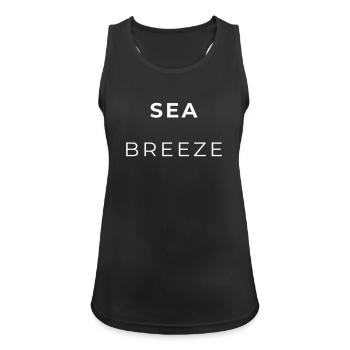 Breeze Navy Minimalist Typography - Women's Breathable Tank Top - black - Front - Zoe (177cm)