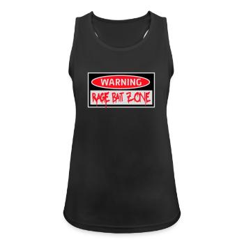 Avertissement Rage Appât Attention Zone Panneau Amusant Avertissement - Débardeur respirant Femme - noir - Devant - Zoe (177cm)