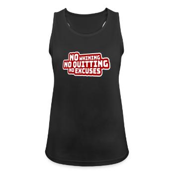 No Whining No Quitting No Excuses Gym Motivation - Women's Breathable Tank Top - black - Front - Zoe (177cm)