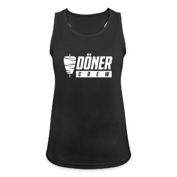L’équipe Döner - Débardeur respirant Femme - noir - Devant - Zoe (177cm)