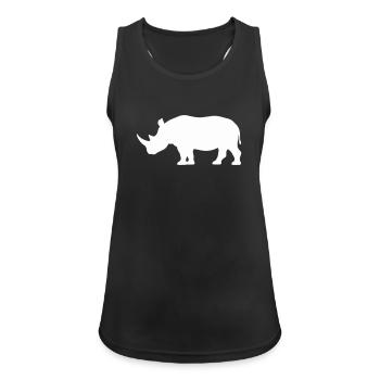 Rhino Silhouette Minimaliste - Débardeur respirant Femme - noir - Devant - Zoe (177cm)