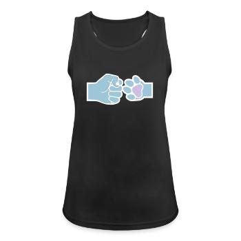 Fist Paw Check Human Animal Team - Women's Breathable Tank Top - black - Front - Zoe (177cm)